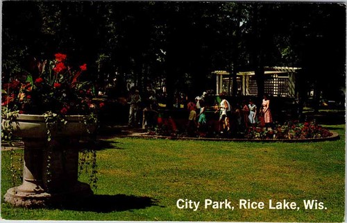 Postcard garden scene rice - postcard,